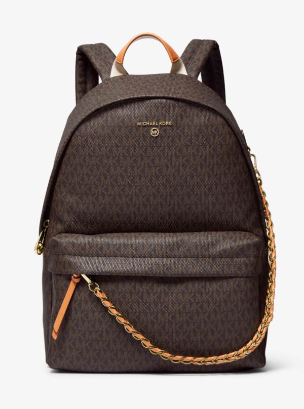 Damske Batohy Michael Kors Slater Large Logo Čokoláda Žlté - Kabelky Michael Kors Vypredaj | NOPSQ-5730